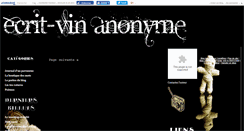 Desktop Screenshot of ecritvinanonyme.canalblog.com
